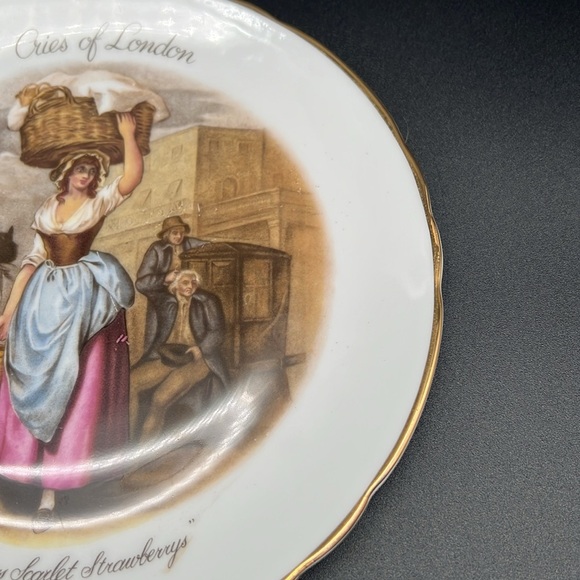 Rare Set of Two Vintage Decorative Plates, “Cries of London” Series 8" Numbered - Picture 5 of 15